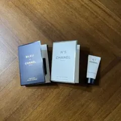 シャネル　No5 とBLEU DE CHANEL 香水サンプル　セラム3点セット