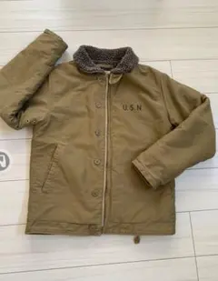 U.S.N.ロゴ付きカーキＮ1デッキジャケット