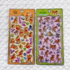 プチドロップステッカー プーさん バンビ セット