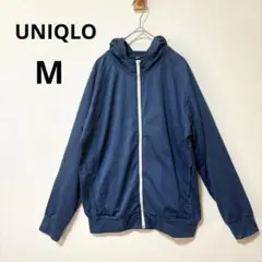 UNIQLO メンズ M ブルー フード フルジップ ジャージ メッシュ 長袖