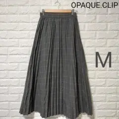 【美品未使用】オペークドットクリップ フレアスカート プリーツ ロング チェック