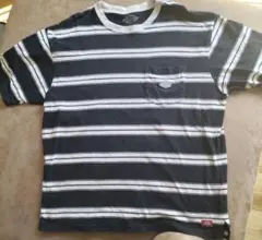 ストライプ Tシャツ 左胸ポケット付き