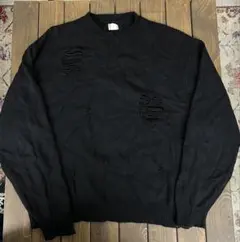 DELUXE ダメージ加工 クルーネックセーター オーバーサイズ