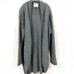 COTTON ON アルパカ混 ロングカーディガングレー Lざっくり編みほつれ有