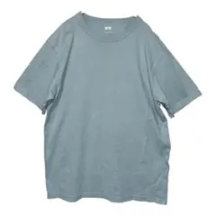 UNIQLO U（ユニクロユー）クルーネックT（半袖）L ブルー系 男女兼用