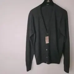 無印良品 Ｖネックカーディガン　ダークグレー　メンズ Vネックカーディガン