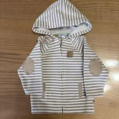 【値下げ大歓迎】ストライプ フード付き ベビー パーカー 74cm