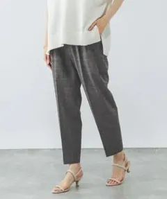 グローバルワーク　ウツクシルエットテーパードパンツ/494098　グレーチェック