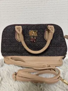 any sisツイード チェック ショルダー ハンドバッグ