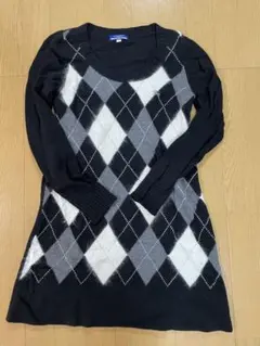 BURBERRY BLUE LABEL アーガイル柄ニットワンピース