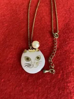 猫の顔デザイン ネックレス　ゴールド