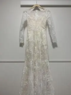 ホワイト レースマーメイドラインドレス