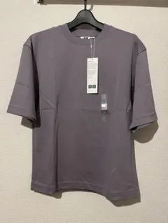 UNIQLO U エアリズムコットンオーバーサイズTシャツ 74パープル XSのサムネイル