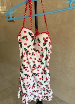 チェリー柄 ワンピース水着