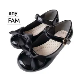 any FAM フォーマルシューズ 20cm 女の子 黒 リボン 卒園式 入学式