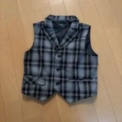 COMME CA ISM チェック柄 ベスト 120A