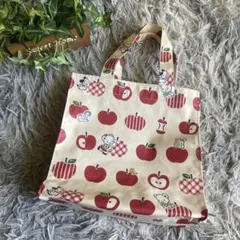 ファミリア　りんご柄　ハンドバッグ　トートバッグ　ビニールコーティング