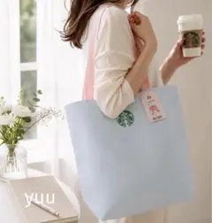 【韓国スターバックス限定】ピンクハンドル トートバッグ 新品タグ付き エコバッグのサムネイル