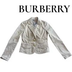 美品バーバリーブルーレーベル 金ボタン テーラードジャケット 裏地チェック 38