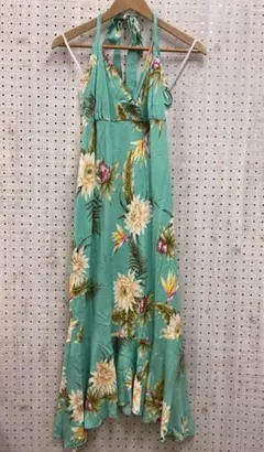 50’ｓ ロカビリー古着 TWO PALMS ハワイアン花柄ホルターネックドレスのサムネイル