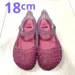 BREEZE ブリーズ ピンク　グリッター サンダル　18センチ　マジックテープ