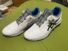 asics ゴルフシューズ BOA ホワイトブラック/シューズケースTIGORA