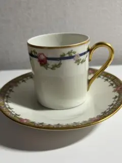 L.S. Limoges 花柄 デミタスカップ ソーサー 金彩 - メルカリ