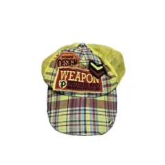 WEAPON チェック刺繍メッシュキャップ y2k サーフ系