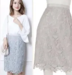 美品　JUSGLITTY ライトブルー レーススカート サイズ1