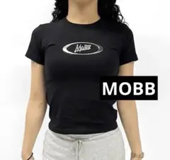 MoBB モブ OVAL METALLIC T-SHIRT BLACK