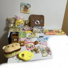 リラックマのぬいぐるみ、ポーチと小物のセット