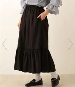 ロングスカート ブラック 黒 スカート　アフタヌーンティー　　新品　タグ付きのサムネイル