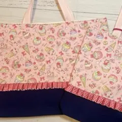 レッスンバッグ　シューズケース　ピンク