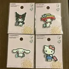 【新品未使用】キティクロミマイメロシナモンロールパイルワッペン4個セット