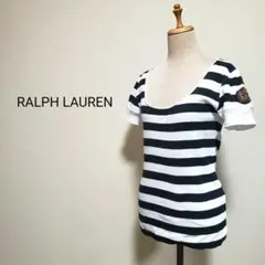 RALPH LAUREN ラウンドネックエンブレムワッペン付きボーダーカットソーのサムネイル