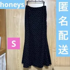 【美品】 honeys ドット マーメイドスカート ブラック S