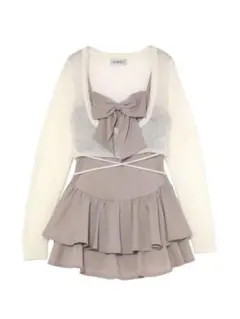 andmary Lilith gather set dress beige - メルカリ