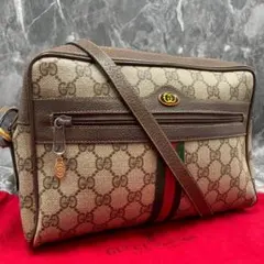 ✨美品✨GUCCI GG シェリーライン ショルダーバッグ ブラウン レザー