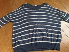ネイビーとホワイトストライプ 長袖トップス