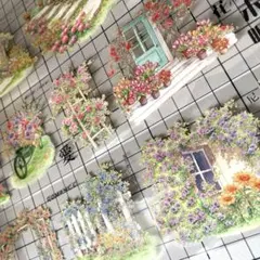 海外マスキングテープ 切り売り PET コラージュ 家 情景 - メルカリ