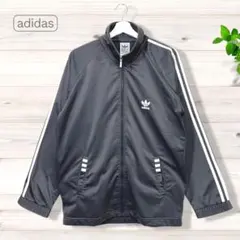 adidas アディダス 古着　トラックジャケット トレフォイル ブラック L