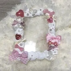 トレカケース　ホイップデコ　ピンク　ハート　リボン