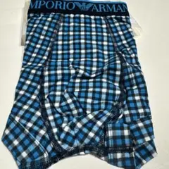 EMPORIO ARMANI ターコイズチェック トランク L