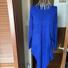 ネイビー ニット ワンピース 長袖