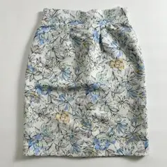 美品　プロポーションボディドレッシング　花柄　ウエストゴム　タイトスカート　38