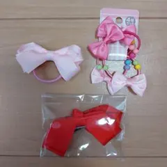 女の子　リボン　髪ゴム　3点セット