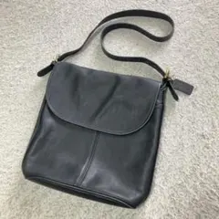 COACH フラップ ショルダーバッグ グラブタンレザー グレー h759 