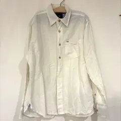 G-stage jeans 長袖シャツ メンズ ホワイト 麻 綿 M