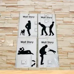 Wall Story 4点セット　と猫のステッカー