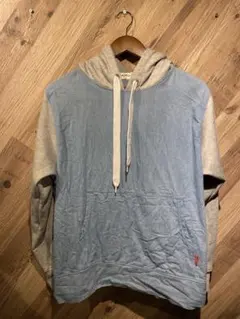 デニムパーカー M 青とグレー